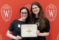 Zoe Howard receiving the Glushko award