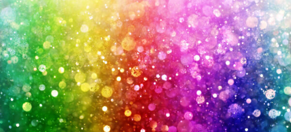 sparkly multicolored splashes